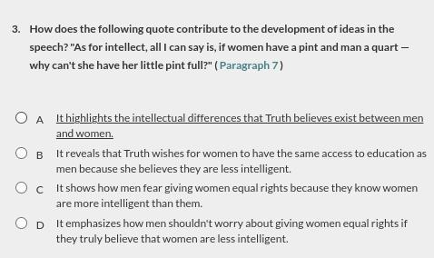 This question is to the speech "Ain't I a woman"-example-1