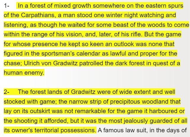 Refer to the highlighted passage of section 1. Ironically, even though the forest-example-1