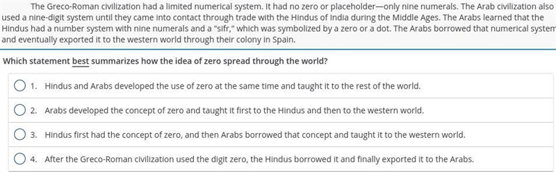 ASAP PLS HELP!!! which statement best summarizes how the idea of zero spread through-example-1