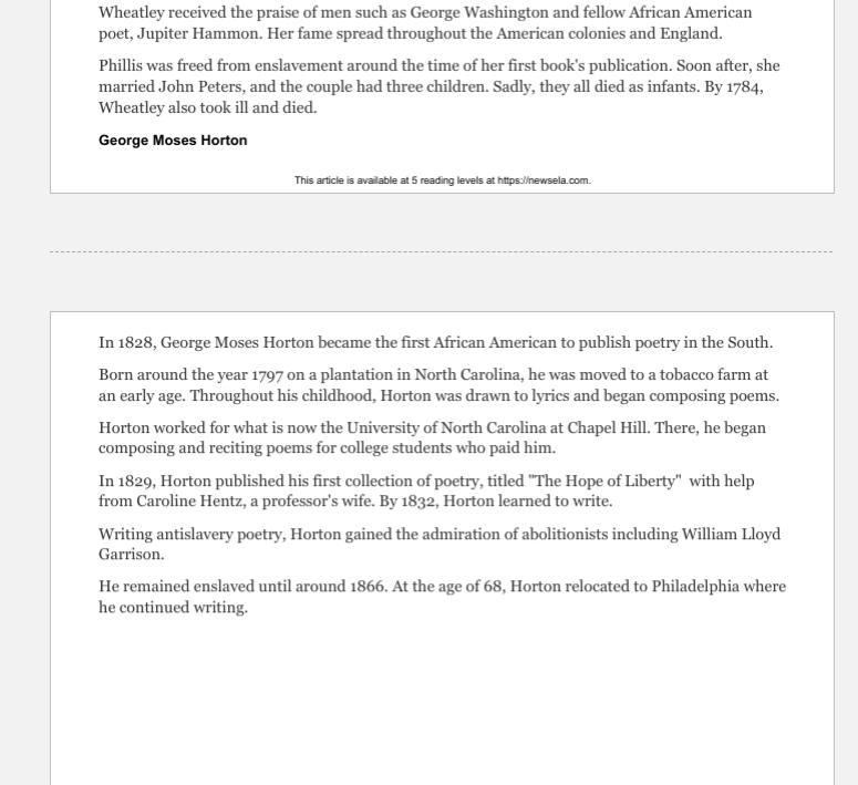 Which statement is a CENTRAL idea of the article? A-African American poets faced injustice-example-3