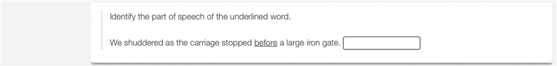 Identify the part of speech of the underlined word-example-1