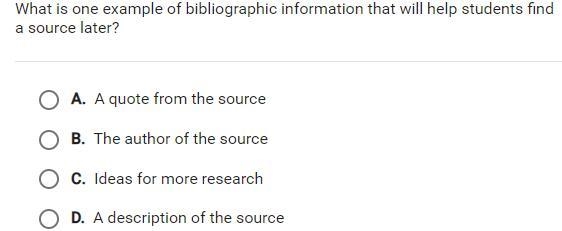 What is one example of bibliographic information that will help students find a source-example-1