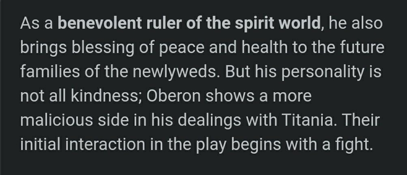 How does Oberon's character change from the beginning to the end of the play?-example-1