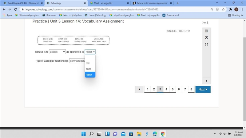 Refuse is to blank as approve is to blank Type of word pair relationship: I dont know-example-3