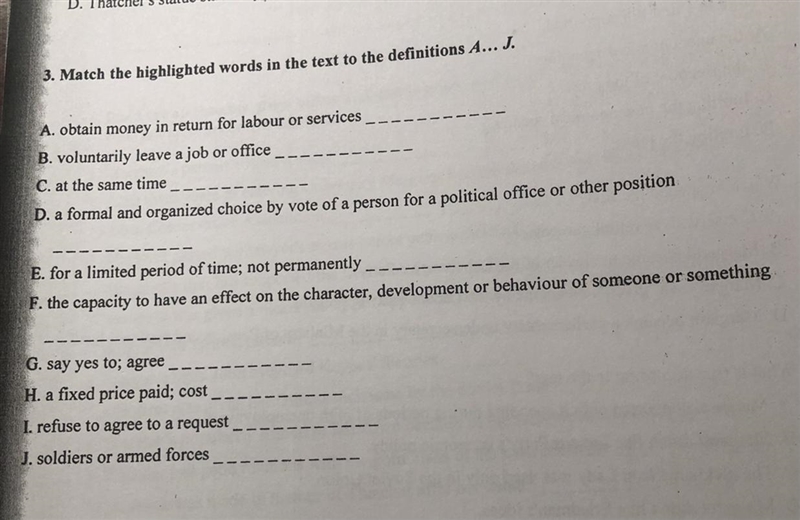 Match the correct words : Meanwhile Accepted Rejected Earns Election Temporarily Troops-example-1