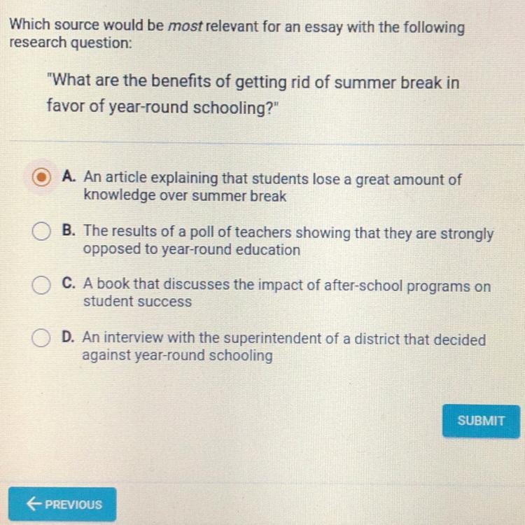 Which source would be most relevant for an essay with the following research question-example-1