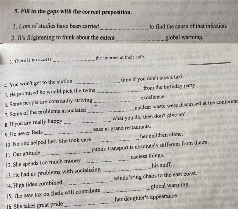 Fill the gaps with the correct preparation-example-1