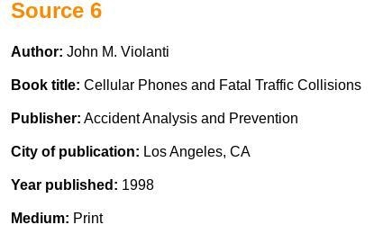 Create a properly formatted works cited page for a research paper about the dangers-example-1