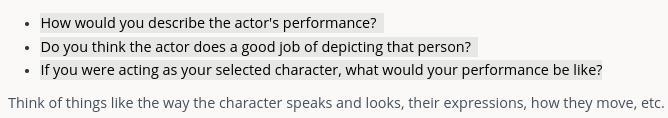 How would you describe the actor's performance? Do you think the actor does a good-example-1