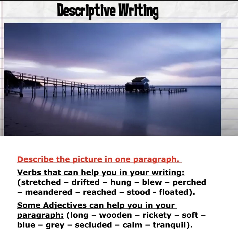 Descriptive writing.-example-1