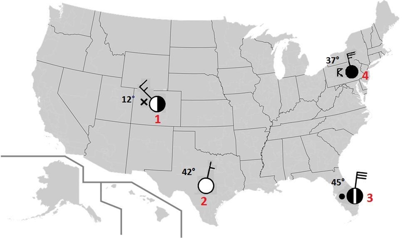 Which of the locations pictured below is experiencing heavy winds over 20 knots and-example-1