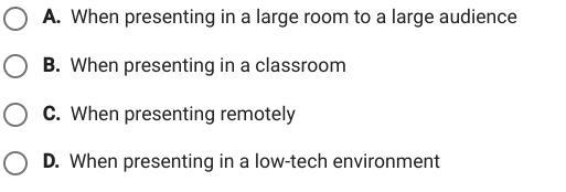 HELP ASAP In which situation would a speaker need to look directly into the camera-example-1