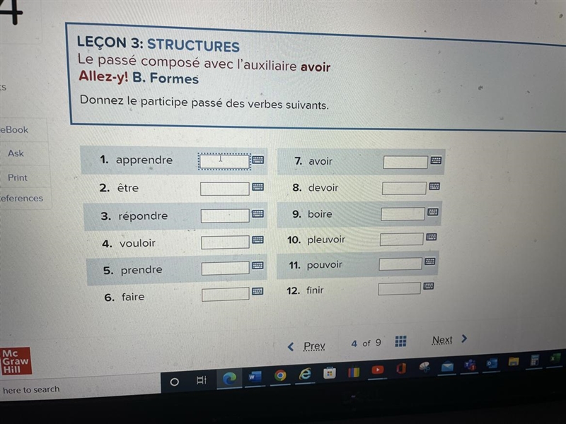 IS eBook Ask Print eferences Mc Graw Hill LEÇON 3: STRUCTURES Le passé composé avec-example-1