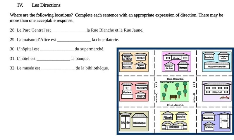 (FRENCH) Complete each sentence with an appropriate expression of direction.-example-1