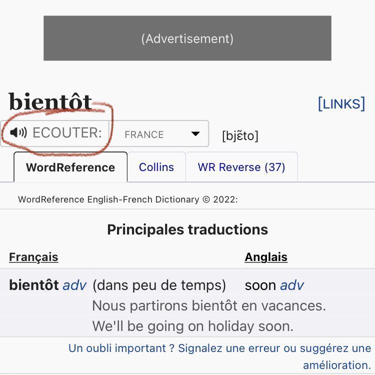 Hello everyone, need some help. How do you say these words in French? Bientot Salut-example-1