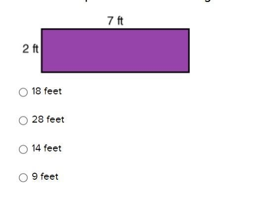 Which is the perimeter of the rectangle? (srry didnt mean to put it as french) 18 feet-example-1