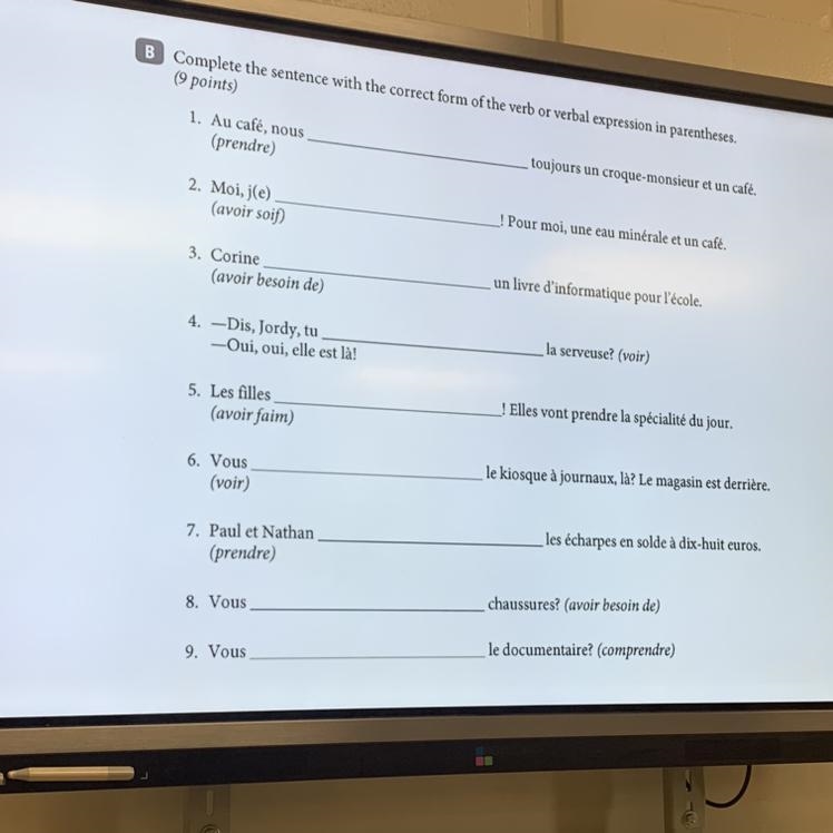 Complete the sentence with the correct form of the verb or verbal expression in parentheses-example-1