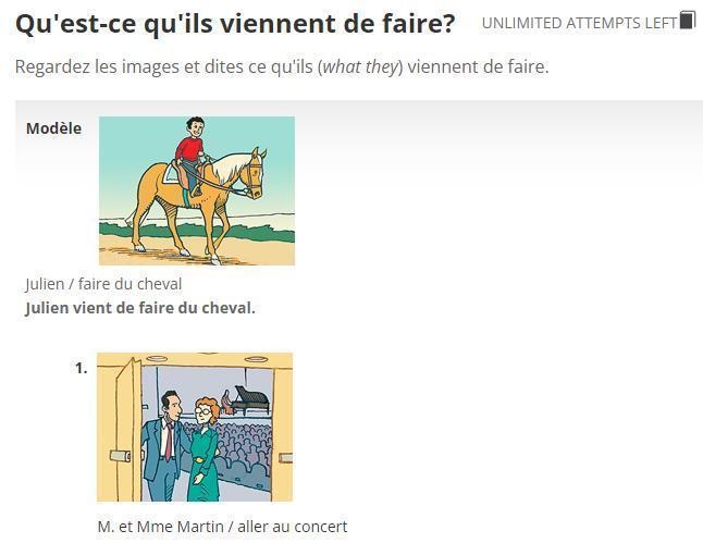 Qu'est-ce qu'ils viennent de faire? Regardez les images et dites ce quils (what they-example-1