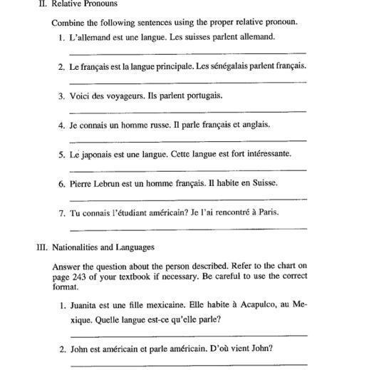 II. Relative Pronouns Combine the following sentences using the proper relative pronoun-example-1