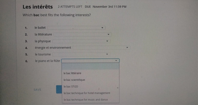 Which bac best fits the following interests? ​-example-1