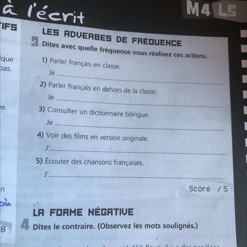 Bonjour, can you please do my French homework’s task 3(Photo) Merci.-example-1