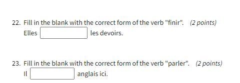 22. Fill in the blank with the correct form of the verb "finir". Elles_________________les-example-1