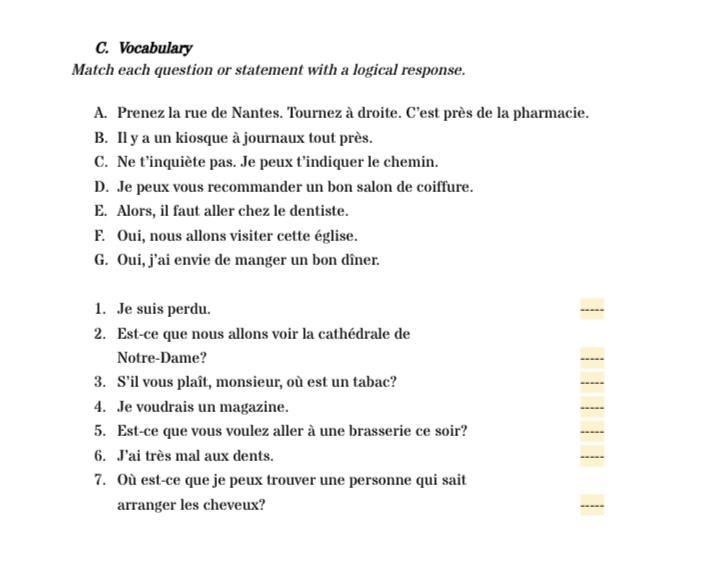 Match each question or statement with a logical response-example-1