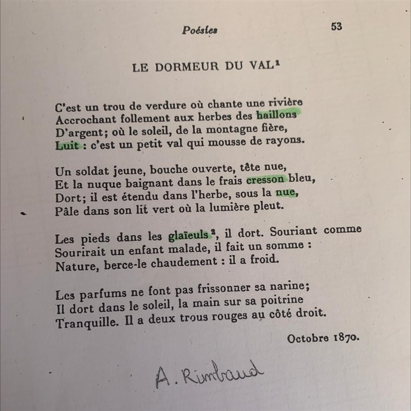 Qu’est-ce qui annonce la mort dans « le dormeur du val »-example-1