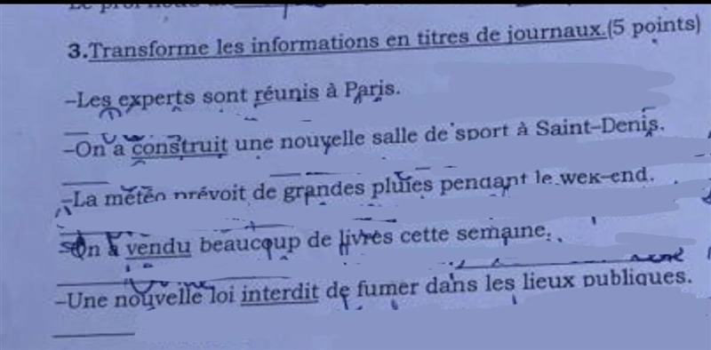 We have to make the sentences like this: Une nouvelle loi interdit de parler au telephone-example-1