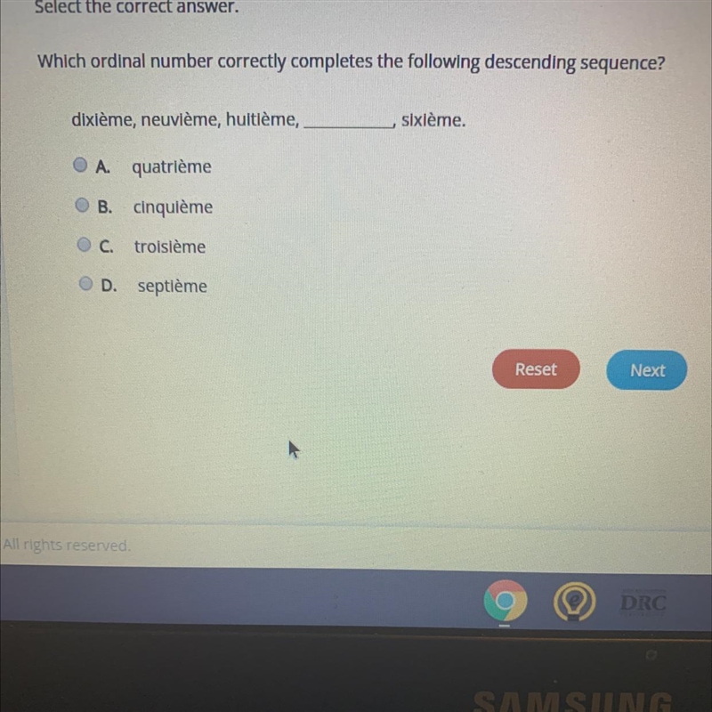 Select the correct answer. Which ordinal number correctly completes the following-example-1