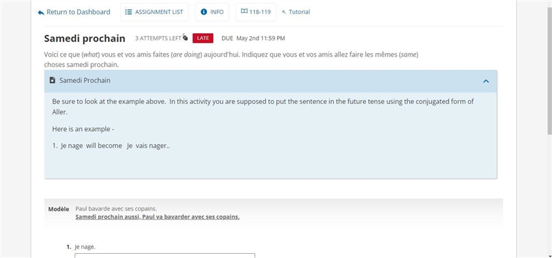 Hi I need help! Samedi prochainFill in the blanks Activity InstructionsVoici ce que-example-1