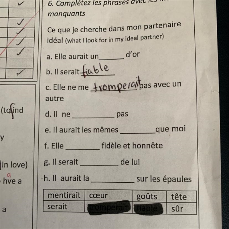 Secondary school level french 6 questions-example-1