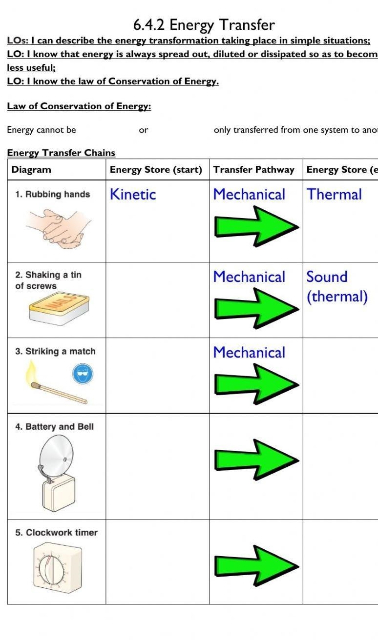 Energy transfer worksheet that has the answers-example-1