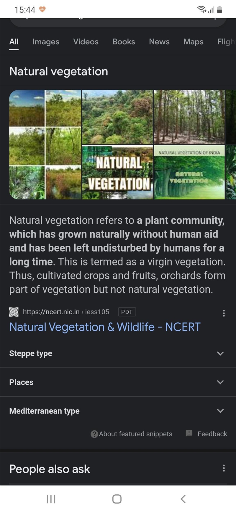 1 Define the term natural vegetation!​-example-1