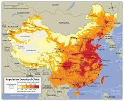 Which region of china has the greatest density of population-example-1