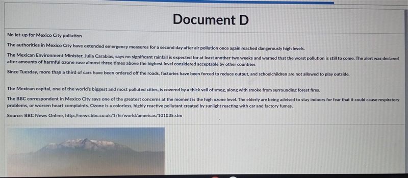 How is the pollution affecting Mexico City and what is Mexico doing to solve the pollution-example-1
