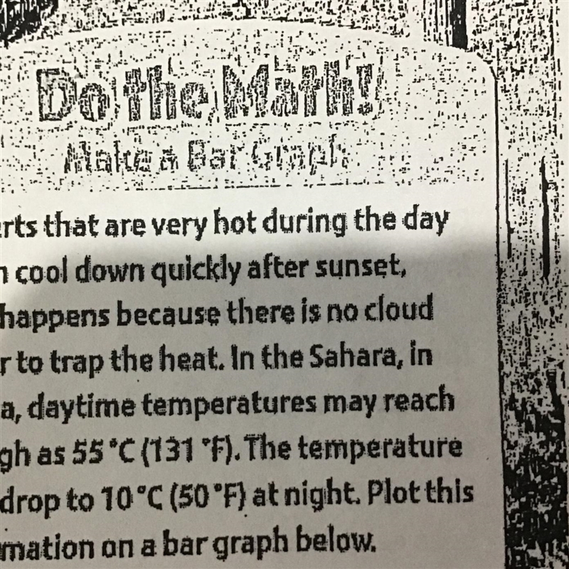 Deserts that are very hot during the day often cool down quickly after sunset, This-example-1