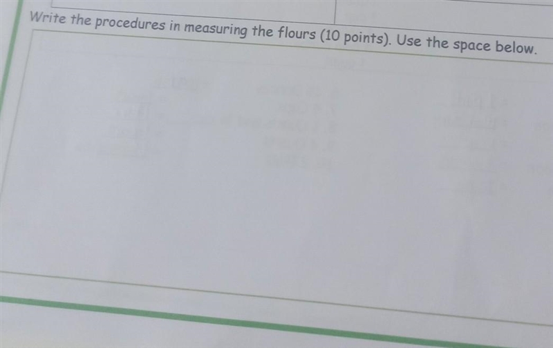 Write the procedures in measuring the flours​-example-1