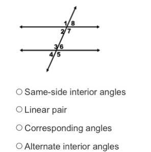 Look at the picture shown below. Which kind of angle pair mD2 and mD7?-example-1