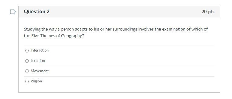 Studying the way a person adapts to his or her surroundings involves the examination-example-1