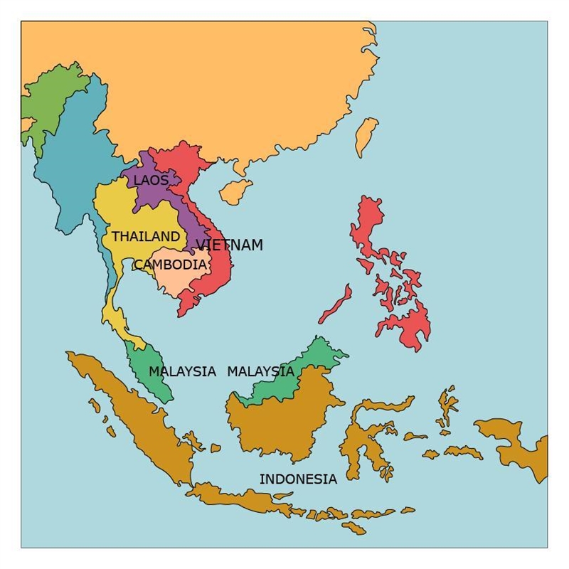 Examine the map of Southeast Asia. The nation of Laos has the highest rate of poverty-example-1