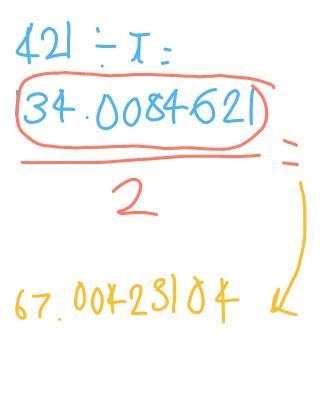 1. radius of a circle with a circumference of 421 meters​-example-1