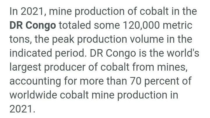 70% of the world's cobalt is mined in this African country. Question 3 options: Democratic-example-1