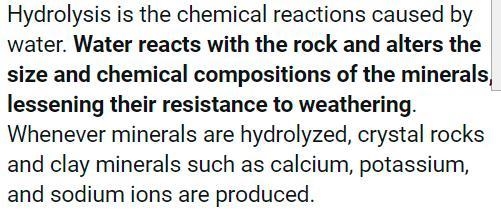 How does the hydrolysis process work in chemical weathering?-example-1