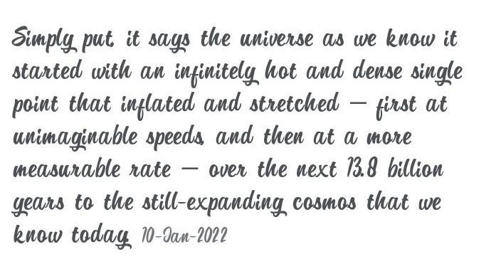 What does big bang theory tells us about space-example-1