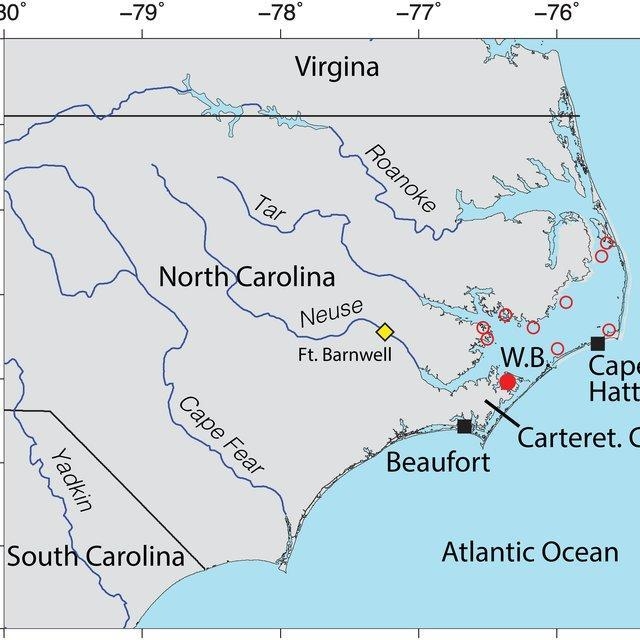 The pamlico sound is found on the east coast of what u. S. State?.-example-1