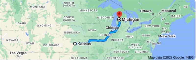 If your were in Kansas , in which direction would you have to travel to reach Michigan-example-1