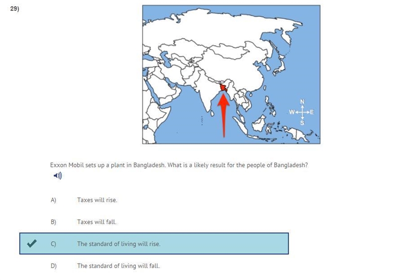 Exxon Mobil sets up a plant in Bangladesh. What is a likely result for the people-example-1