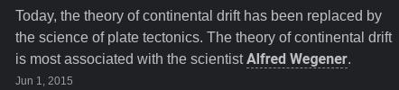 What scientist presented the theory of continental drift?.-example-1