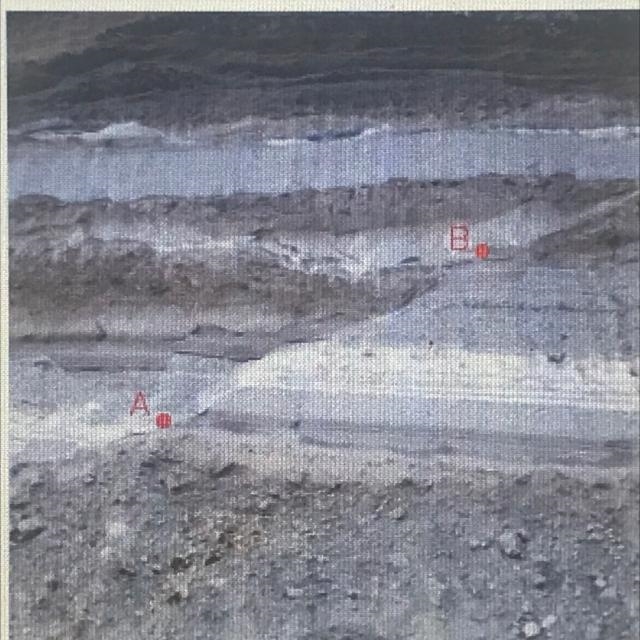 Which rock feature is the line running between ponts A and B most likely to be-example-1